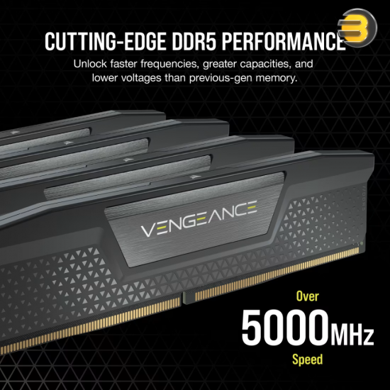 Corsair Vengeance DDR5-6000MHz 48GB (2x24GB) CL36-44-44-96 – PC5-48000 Dual-Channel Memory Kit, Black Performance RAM Corsair Vengeance DDR5-6000MHz 48GB (2x24GB) CL36-44-44-96 – PC5-48000 Dual-Channel Memory Kit, Black Performance RAM