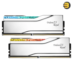 G.Skill Trident Z5 Royal 96GB (2x48GB) DDR5-6800 CL34 Dual Channel Desktop Memory Kit — Intel XMP 3.0, 34-46-46-108 Timings, 1.35V, RGB Lighting, Silver Heatspreader