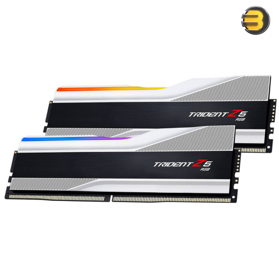 G.Skill Trident Z5 RGB 32GB (2x16GB) DDR5 5600MHz CL40 Desktop Memory Kit — Intel XMP 3.0, Tested Speed 5600 MT/s, 40-40-40-89 Latency, 1.20V, Unbuffered Non-ECC, Silver Heatspreader