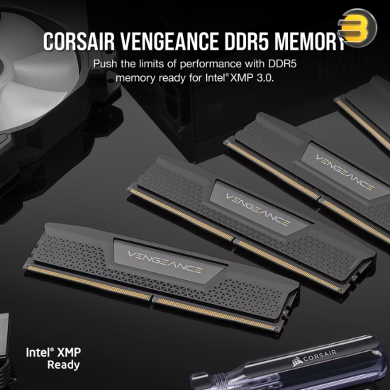 Corsair Vengeance DDR5-6000MHz 48GB (2x24GB) CL36-44-44-96 – PC5-48000 Dual-Channel Memory Kit, Black Performance RAM Corsair Vengeance DDR5-6000MHz 48GB (2x24GB) CL36-44-44-96 – PC5-48000 Dual-Channel Memory Kit, Black Performance RAM