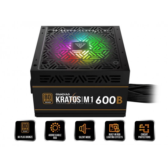 GAMDIAS KRATOS M1-600B RGB 600W Power Supply