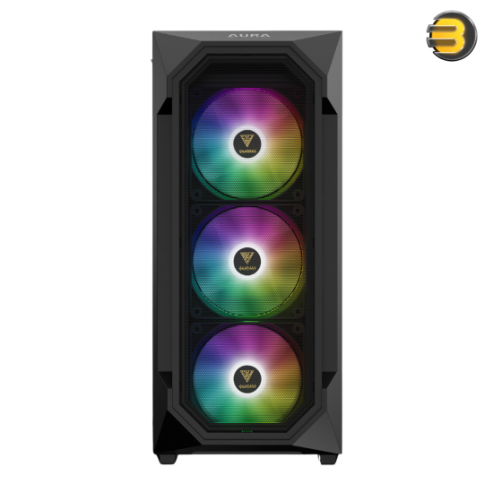 GAMDIAS AURA GC1 Elite Version 2 (4x Fixed RGB FANS) + HELIOS E1-600W PSU