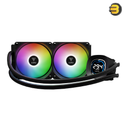 GAMDIAS AURA GL240 DIGITAL 240mm ARGB Liquid CPU Cooler with Dual 120mm PWM Fans — Copper Base, Aluminum Radiator, Leak-Free Teflon Tubing, Digital ARGB Lighting, Hidden Cable Routing, Compatible with Intel and AMD CPUs