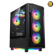 GAMDIAS ATHENA M6 LITE 4x ARGB Fans — Triple-sided Underglow, Mesh Front Panel, Magnetic Dust Filter, Sync with Motherboard