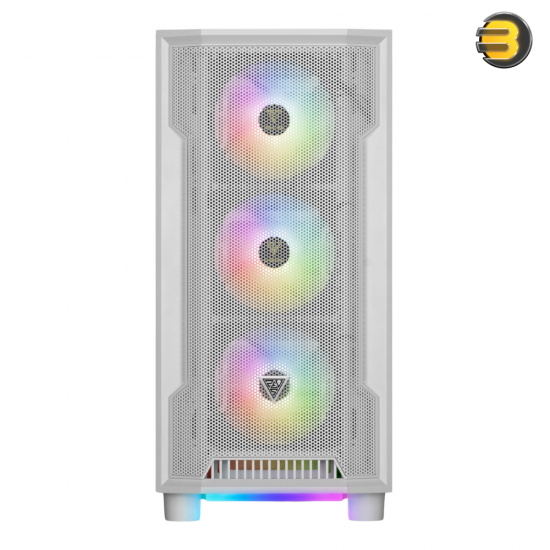 GAMDIAS ATHENA M6 LITE 4x ARGB Fans White — Triple-sided Underglow, Mesh Front Panel, Magnetic Dust Filter, Sync with Motherboard