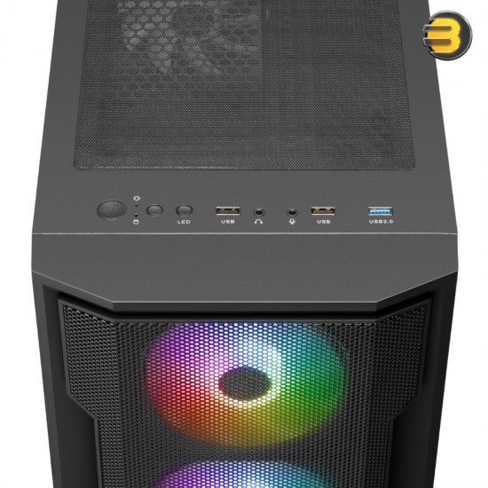 GAMDIAS ATHENA M6 LITE 4x ARGB Fans — Triple-sided Underglow, Mesh Front Panel, Magnetic Dust Filter, Sync with Motherboard