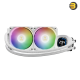GAMDIAS AURA GL240 DIGITAL White 240mm ARGB Liquid CPU Cooler with Dual 120mm PWM Fans — Copper Base, Aluminum Radiator, Leak-Free Teflon Tubing, Digital ARGB Lighting, Hidden Cable Routing, Compatible with Intel and AMD CPUs