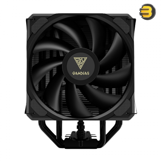 GAMDIAS BOREAS E2-410 PRIME PERFORMANCE — Matte Black, 4 Copper Heat Pipes, High Cooling Performance, 120mm Hydraulic Bearing PWM, Support LGA 1700 / AM5