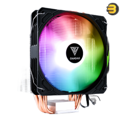 GAMDIAS BOREAS E1-410 120mm ARGB CPU Air Cooler with 4 Copper Heatpipes — High Airflow PWM Fan (800-2000 RPM), Hydraulic Bearing, Direct Touch Technology, Aluminum Fins, Universal Mounting for Intel LGA1700/1200/115x & AMD AM4/AM5, 155mm Height