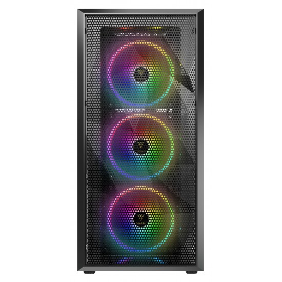 Gamdias ATHENA M2 Tempered Glass Gaming Case / Asymmetry Mesh Design / 3 Built-in 120mm Trio Rings ARGB Fans / Easily Switch RGB Streaming Lighting Style / ARGB Sync Via Motherboard / Seamless Tempered Glass Window / Magnetic Dust Filter / Power Cover Des Gamdias ATHENA M2 Tempered Glass Gaming Case / Asymmetry Mesh Design / 3 Built-in 120mm Trio Rings ARGB Fans / Easily Switch RGB Streaming Lighting Style / ARGB Sync Via Motherboard / Seamless Tempered Glass Window / Magnetic Dust Filter / Power Cover Des