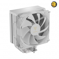 GAMDIAS BOREAS E2-410 PRIME PERFORMANCE WHITE — Matte Black, 4 Copper Heat Pipes, High Cooling Performance, 120mm Hydraulic Bearing PWM, Support LGA 1700 / AM5