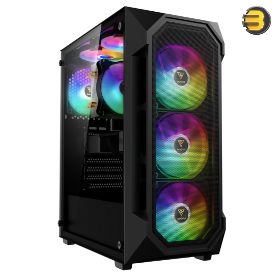 GAMDIAS AURA GC1 Elite Version 2 (4x Fixed RGB FANS) + HELIOS E1-600W PSU