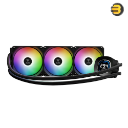 GAMDIAS AURA GL360 DIGITAL 360mm ARGB Liquid CPU Cooler with Triple 120mm PWM Fans — Upgraded Copper Base, Optimized Fluid Routing, Digital ARGB Lighting, Dual Infinite Mirror Design, EPDM Sleeved Tubes, Compatible with Intel and AMD CPUs