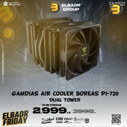 Gamdias Gamdias Boreas P1-720 — Dual Chamber CPU Air Cooler, Heatpipe DTC for unabsorbed Direct Heat Transfer, Universal Compatibility with Mounting Kit, 140mm Fan, Support LGA 1700 / AM5