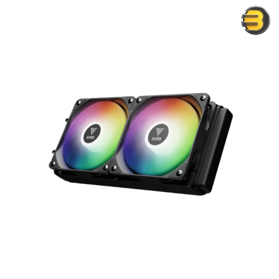 GAMDIAS AURA GL240 DIGITAL 240mm ARGB Liquid CPU Cooler with Dual 120mm PWM Fans — Copper Base, Aluminum Radiator, Leak-Free Teflon Tubing, Digital ARGB Lighting, Hidden Cable Routing, Compatible with Intel and AMD CPUs GAMDIAS AURA GL240 DIGITAL 240mm ARGB Liquid CPU Cooler with Dual 120mm PWM Fans — Copper Base, Aluminum Radiator, Leak-Free Teflon Tubing, Digital ARGB Lighting, Hidden Cable Routing, Compatible with Intel and AMD CPUs