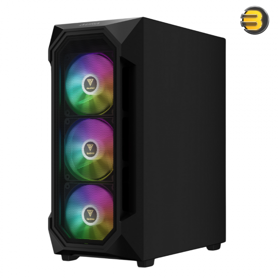 GAMDIAS AURA GC1 Elite Version 2 (4x Fixed RGB FANS) + HELIOS E1-600W PSU