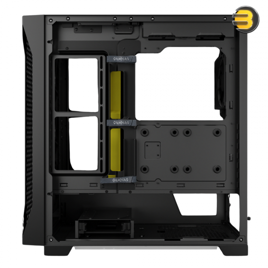 GAMDIAS ATHENA P1 — 4 ARGB Fans, Underglow Light Strip Design, Optimized Cable Management, Cable Cover Shroud, Support Mini-ITX, Micro-ATX and ATX Motherboards