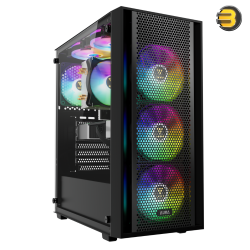 GAMDIAS AURA GC2 Elite Version 2 (4 F-RGB FANS) + HELIOS E1-600W PSU