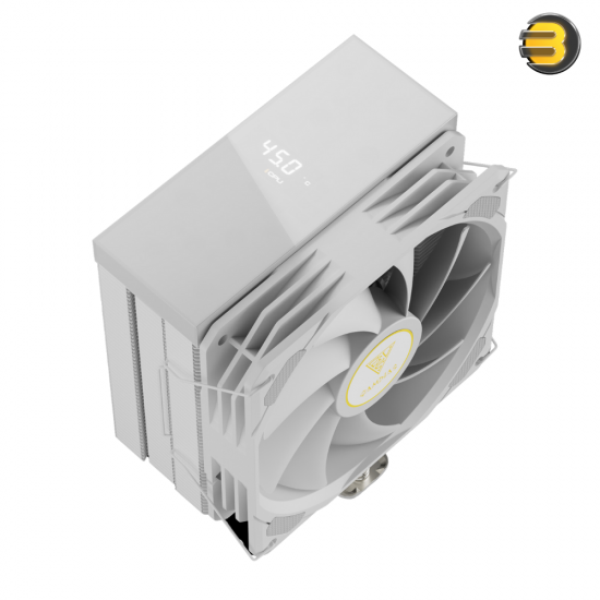 GAMDIAS BOREAS M2-51D ADVANCED COOLING WHITE — Digital Monitor, 5 Copper Heat Pipes, 120mm Hydraulic Bearing PWM, 159 mm Height, Support LGA 1700 / AM5