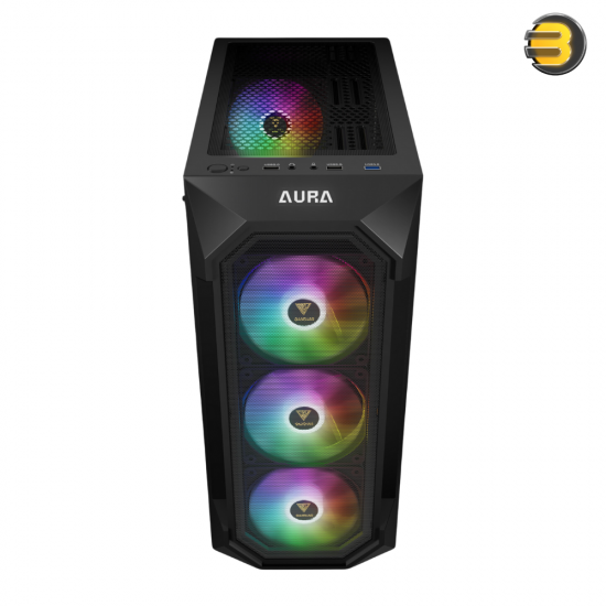 GAMDIAS AURA GC1 Elite Version 2 (4x Fixed RGB FANS) + HELIOS E1-600W PSU