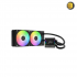 GAMDIAS CHIONE E4-240 240mm AIO Liquid CPU Cooler with Dual 120mm PWM Fans — Patented PWM Pump, Real-Time Digital Display, ARGB Lighting, Dual Infinite Mirror Design, EPDM Sleeved Tubes, Compatible with Intel and AMD CPUs