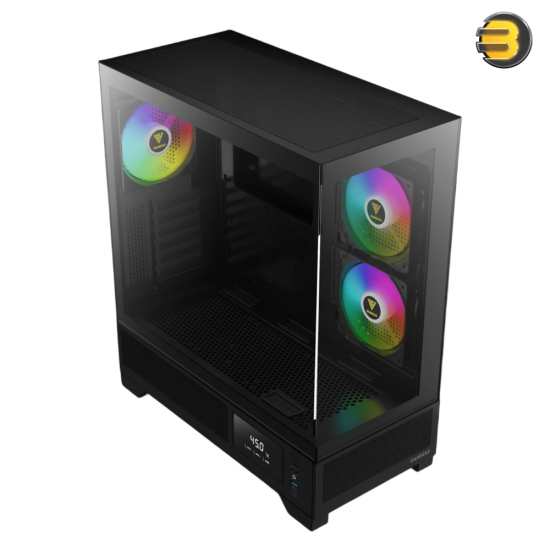 GAMDIAS ATLAS M1 Mid-Tower ATX Gaming Case with Tempered Glass Front & Side Panels — 3 Pre-Installed 120mm ARGB PWM Fans, Real-Time System Monitor Display, Support for 360mm Radiators, USB 3.2 Gen 2 Type-C, 7+2 Expansion Slots GAMDIAS ATLAS M1 Mid-Tower ATX Gaming Case with Tempered Glass Front & Side Panels — 3 Pre-Installed 120mm ARGB PWM Fans, Real-Time System Monitor Display, Support for 360mm Radiators, USB 3.2 Gen 2 Type-C, 7+2 Expansion Slots