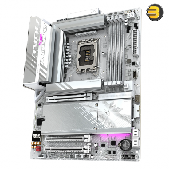 Z890 AORUS ELITE WIFI7 ICE - Intel® Core™ Ultra (S2) mobo, digital twin 16+1+2 VRM, D5 Bionic Corsa, AI Perfdrive, 4 DDR5 DIMMs (XMP), WIFI EZ-Plug, EZ-Latch Plus/Click, 4x M.2 (1 PCIe5.0 x4), TB4, 2.5GbE LAN, Wi‑Fi7, ALC1220