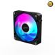 AORUS EZ CHAIN FAN 120 – 120mm ARGB fan with DIY-friendly slide-in daisy-chain design, optimized blades for high airflow & low noise, universal RPM control, supports AORUS WATERFORCE RGB sync