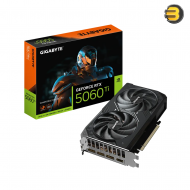 Gigabyte GeForce RTX 5060 Ti WINDFORCE MAX OC 16G GDDR7 Graphics Card — PCIe 5.0 x8, 2587 MHz boost clock, WINDFORCE MAX cooling system, 4608 CUDA cores, HDMI 2.1b + 3x DisplayPort 2.1b, 8-pin power, and requires a 650W PSU.