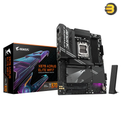 GIGABYTE X870 AORUS Elite WIFI7 AMD AM5 LGA 1718 Motherboard, ATX, DDR5, 4X M.2, PCIe 5.0, USB4, WIFI7, 2.5GbE LAN, EZ-Latch