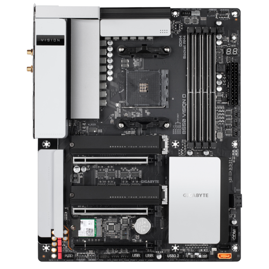 GIGABYTE B550 VISION D AM4 AMD B550 ATX Motherboard with Dual M.2, SATA 6Gb/s, Dual USB 3.2 Type-C with Titan Ridge, WIFI 6, Dual Intel GbE LAN, PCIe 4.0