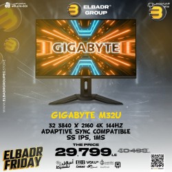 GIGABYTE M32U 32" 3840 x 2160 4K 144Hz Adaptive Sync Compatible, SS IPS, 1ms (MPRT), 1x Display Port 1.4, 2x HDMI 2.1, 2x USB 3.0, 1x USB Type C Height Adjust VESA Gaming Monitor