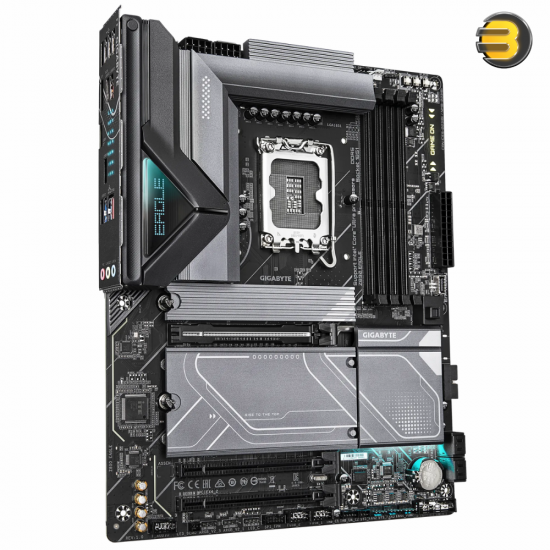 GIGABYTE Z890 EAGLE ATX Motherboard — LGA1851, Intel Z890 Chipset, Supports Intel Core Ultra CPUs, 4x DDR5 9200MT/s (256GB), 4x M.2 (PCIe 5.0/4.0), PCIe 5.0 x16, Wi-Fi 7, 2.5GbE LAN, USB4 Type-C, DisplayPort 2.1, 7.1ch Audio, EZ-Latch, RGB, Windows 11