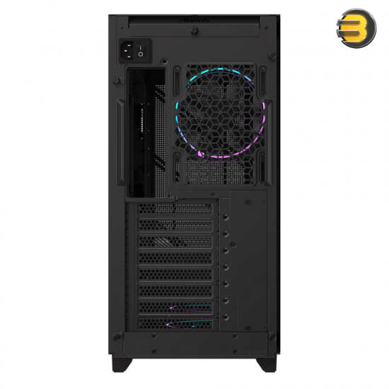 GIGABYTE AORUS C400 GLASS 4 ARGB PWM FANS — Optimized Vertical Airflow, ATX Motherboard, RGB Fusion with ARGB Connector Hub, Vertical GPU Installation, Tempered Glass Side Panel, USB 3.0 x2 and USB 3.2 Gen2 Type-C x1 on I/O panel