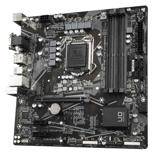 Intel® B560 Ultra Durable Motherboard with Direct 6+2 Phases Digital VRM, Full PCIe 4.0* Design, PCIe 4.0 M.2, GIGABYTE 8118 Gaming LAN, 8-ch HD Audio with Audio Caps, USB TYPE-C® , RGB FUSION 2.0, Q-Flash Plus Intel® B560 Ultra Durable Motherboard with Direct 6+2 Phases Digital VRM, Full PCIe 4.0* Design, PCIe 4.0 M.2, GIGABYTE 8118 Gaming LAN, 8-ch HD Audio with Audio Caps, USB TYPE-C® , RGB FUSION 2.0, Q-Flash Plus