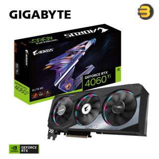 GIGABYTE AORUS RTX 4060 Ti ELITE 8G Graphics Card, 3x WINDFORCE Fans, 8GB 128-bit GDDR6, GV-N406TAORUS E-8GD Video Card