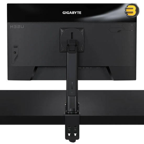 GIGABYTE M32U-AE Arm Edition 32 Inch — 144Hz UHD KVM IPS Gaming Monitor 3840 x 2160 4k SS 1ms (GTG) 90% DCI-P3, HDR Ready, FreeSync Premium Pro, Height, Tilt, Pivot, Depth Adjustable,DisplayPort 1.4, HDMI