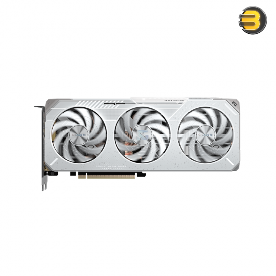 GIGABYTE Radeon RX 9060 XT GAMING OC ICE 16GB GIGABYTE Radeon RX 9060 XT GAMING OC ICE 16GB GDDR6 graphics card with white mech-warrior design, WINDFORCE cooling and RGB lighting