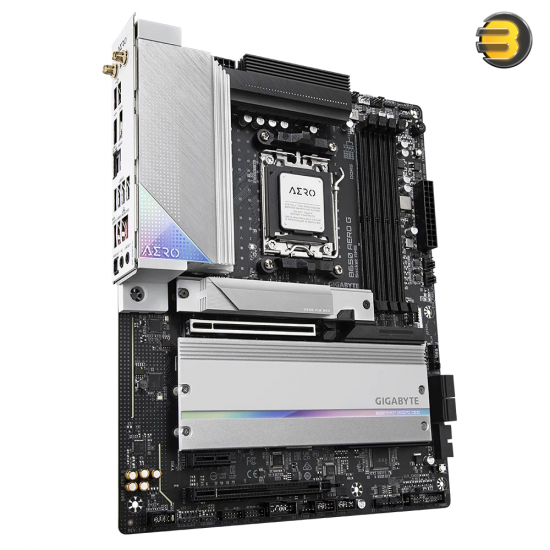 GIGABYTE B650 AERO G AM5 ATX Motherboard, AMD B650 Chipset, 4x DDR5 DIMM, 192GB Max Capacity, 2.5GbE LAN / Wi-Fi 6E / Bluetooth V5.2, 1*PCIe 5.0, DP IN / HDMI, USB-C/3.2 | B650 AERO G