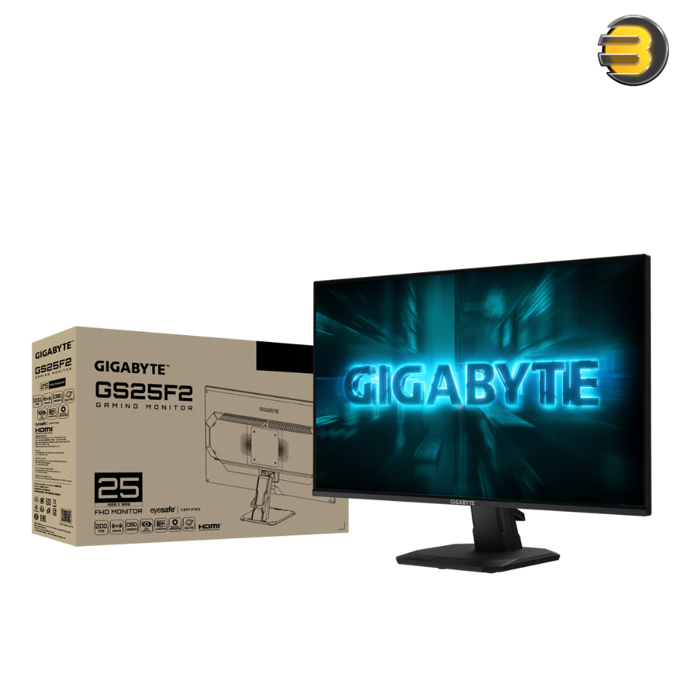 GIGABYTE GS25F2A 24.5'' FHD Monitor – SS IPS Panel & 240Hz Refresh — 1ms GTG Response, AMD FreeSync Premium & 120% sRGB Color Gamut