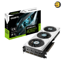 Gigabyte GeForce RTX 4060 Ti Eagle OC Ice 8G Graphics Card — 3 WINDFORCE Fans, 8GB 128-Bit GDDR6, GV-N406TEAGLEOC ICE-8GD Video Card