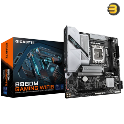 GIGABYTE B860M GAMING WIFI6 – Intel® Core™ Ultra (S2), Hybrid 8+1+2 VRM, D5 Bionic Corsa, AI Perfdrive, WIFI EZ-Plug, PCIe EZ-Latch Plus, 2x M.2 (1 PCIe5.0x4), 2.5GbE LAN & Wi‑Fi 6, HDMI/DP