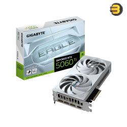 GIGABYTE GeForce RTX™ 5060 Ti EAGLE OC ICE 16G GPU – WINDFORCE ICE Cooling, 16GB GDDR7, DLSS 4