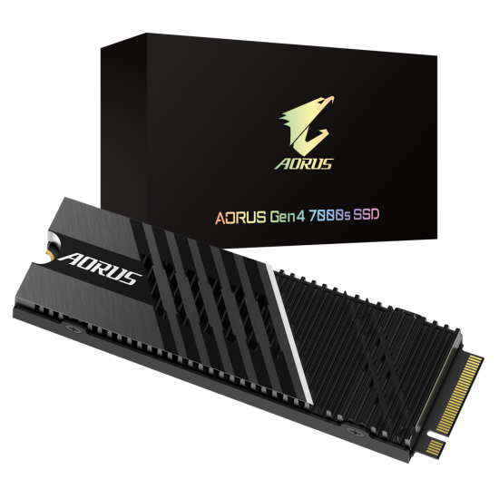 GIGABYTE AORUS Gen4 7000s SSD 2TB PCIe 4.0 NVMe M.2, Nanocarbon Coated Aluminum Heatsink, 3D TLC NAND, SSD- GP-AG70S2TB