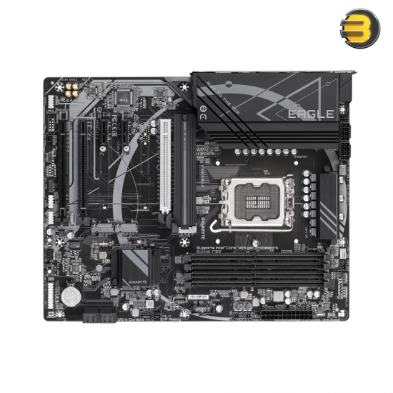 GIGABYTE Z790 EAGLE ATX LGA1700 motherboard Intel Z790 DDR5 — PCIe 5.0 x16, 3× M.2 PCIe 4.0, 2.5GbE LAN, HDMI & DP, rear USB‑C 10Gb/s, Smart Fan 6, Q‑Flash Plus — supports 14th/13th/12th Gen Core; dual‑channel up to 192GB; EZ‑Latch, M.2 Thermal Guard GIGABYTE Z790 EAGLE ATX LGA1700 motherboard Intel Z790 DDR5 — PCIe 5.0 x16, 3× M.2 PCIe 4.0, 2.5GbE LAN, HDMI & DP, rear USB‑C 10Gb/s, Smart Fan 6, Q‑Flash Plus — supports 14th/13th/12th Gen Core; dual‑channel up to 192GB; EZ‑Latch, M.2 Thermal Guard