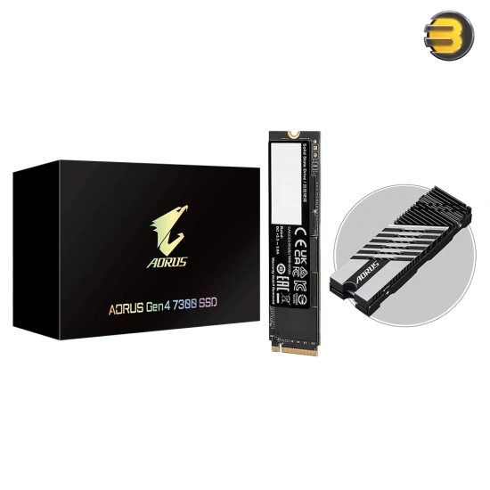 GIGABYTE AORUS Gen4 7300 SSD 1TB PCIe 4.0 NVMe M.2 Internal Solid State Hard Drive with Read Speed Up to 7300MB/s, Write Speed Up to 6000MB/s (AG4731TB)