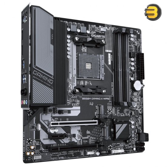 Gigabyte B550M GAMING X WIFI6 — Micro ATX AM4 motherboard, AMD B550 chipset, supports Ryzen 5000/4000/3000 series, digital twin 5+3 phase VRM, 4x DDR4 up to 128GB (4733MHz OC)