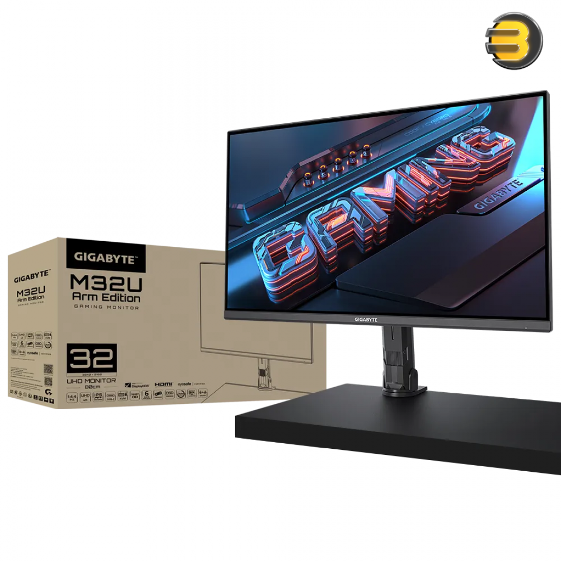 GIGABYTE M32UAE Arm Edition 32 Inch — 144Hz UHD KVM IPS Gaming Monitor