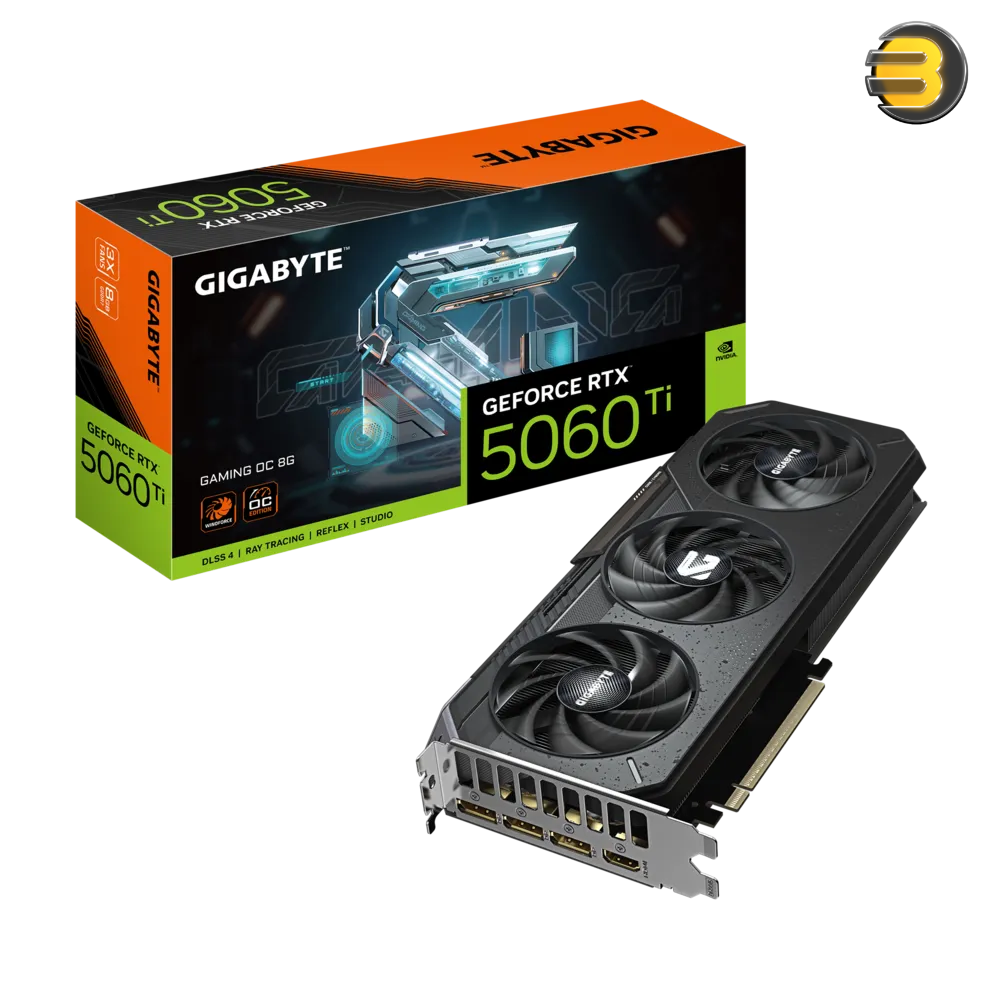 Gigabyte GeForce RTX 5060 Ti GAMING OC 8G GPU – WINDFORCE Cooling, GDDR7 Memory, DLSS 4, RGB Lighting, Dual BIOS