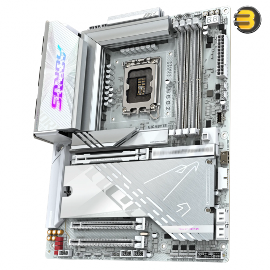 GIGABYTE Z890 AORUS PRO ICE Intel Core Ultra (Series 2) LGA 1851 Motherboard, ATX, DDR5, 5X M.2, PCIe 5.0, Thunderbolt 4, WIFI7, 5GbE LAN, EZ-Latch